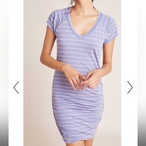 NWT Anthropologie Sundry Rouched T-Shirt Dress Purple